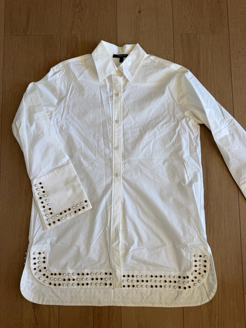 Derek Lam White Stud-Embellished Dress Shirt